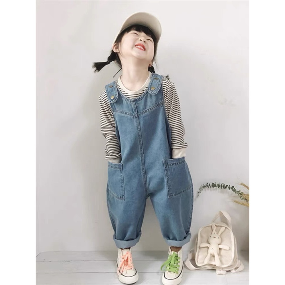 Yếm jean bé trai bé gái Batala kids yếm bò trẻ em DÁNG DÀI, dáng hàn đi học đi chơi cho bé từ 11-25kg YMDAI