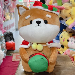 Combo merry christmas gấu bông chó shiba ôm bánh đội mũ giáng sinh gấu bông thú nhồi noel - gấu bông hama