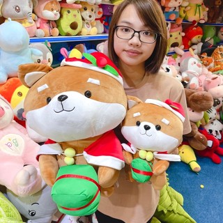Combo Gấu Bông Chó Shiba Ôm Bánh Kèm Thiệp cute dễ thương - sản phẩm gấu bông cao cấp mềm mịn co dãn 4 chiều