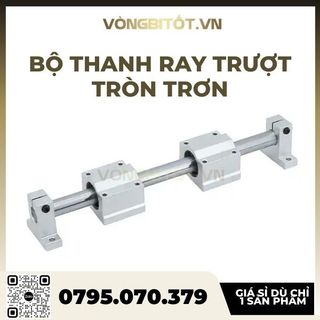 Bộ Thanh Trượt Tròn Trục 20mm dài 1000mm Đơn ( Gồm 1 thanh trượt tròn SC20 dài 1000mm + 2 Hộp SCS20 + 2 Kẹp SK20)