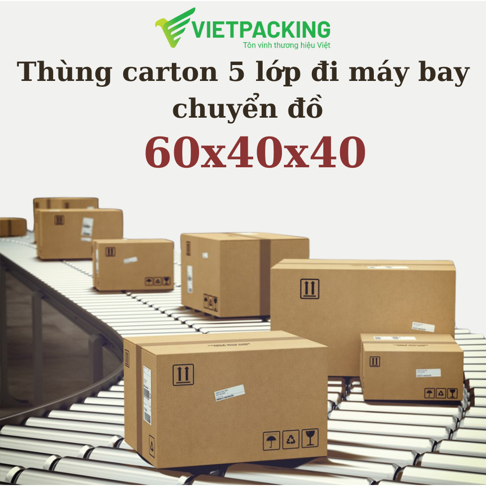 60x40x40 Combo 3 thùng carton lớn chuyển nhà loại 5 lớp bền,chống va đập bảo vệ đồ đạc, thùng carton vietpacking V21