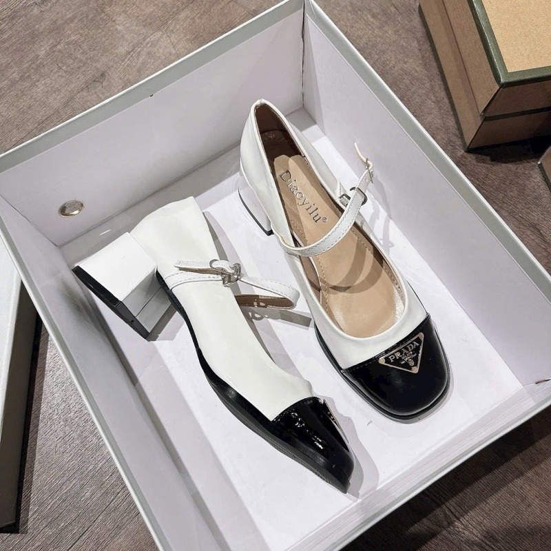 GIÀY BAL PRADA GÓT VUÔNG 5 PHÂN BÍT HẬU