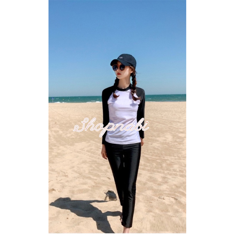 Đồ bơi nữ big size tay dài quần bơi dài- Bikini đi biển áo tay dài che nắng- đồ bơi giữ nhiệt nữ-shopnabi QDQL_AOLAN | BigBuy360 - bigbuy360.vn