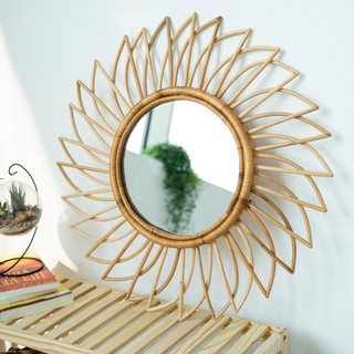Gương mây treo tường - Gương song mây (60*30cm) - Rattan mirror