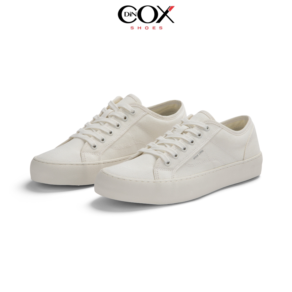 Giày Sneaker Vải Canvas Nam Nữ E18 Trắng Dincox