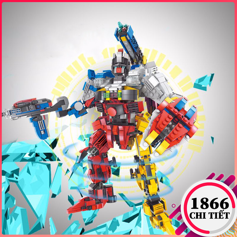 Bộ đồ chơi lắp ráp Lego Transformer Combining, Mô hình lắp ráp lego robot hợp thể 4 trong 1 cho bé trai