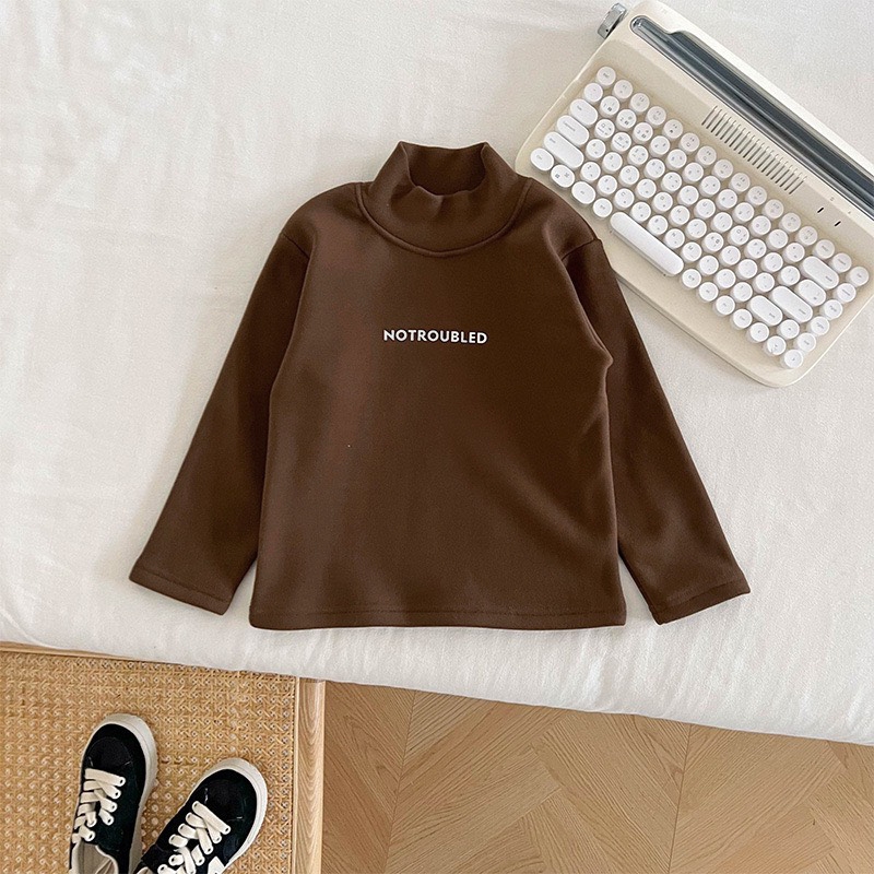 TE513- Áo giữ nhiệt cổ 5 phân cho bé trai bé gái chất bozip lông mềm mại, ấm áp size 8-17kg