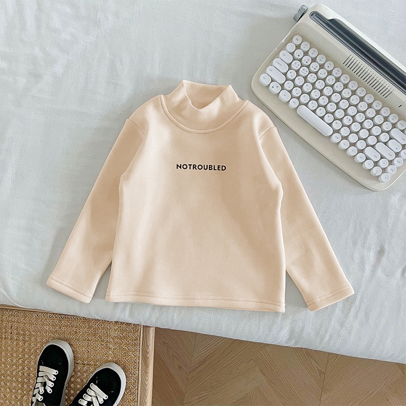 TE513- Áo giữ nhiệt cổ 5 phân cho bé trai bé gái chất bozip lông mềm mại, ấm áp size 8-17kg