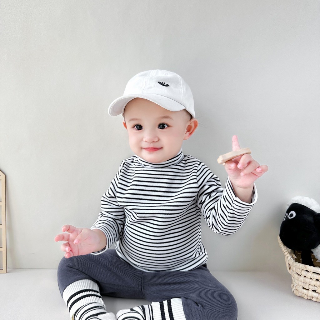 TE513- Áo giữ nhiệt cổ 5 phân cho bé trai bé gái chất bozip lông mềm mại, ấm áp size 8-17kg