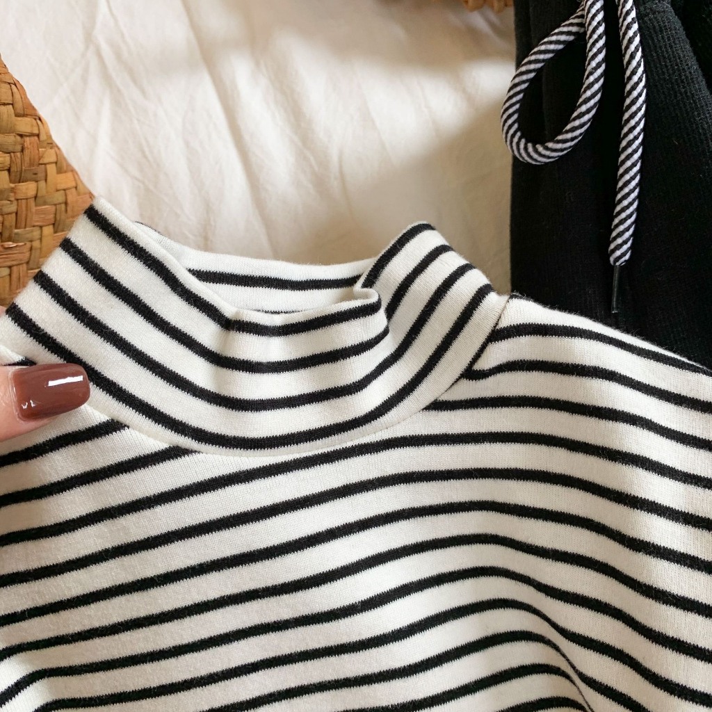 TE513- Áo giữ nhiệt cổ 5 phân cho bé trai bé gái chất bozip lông mềm mại, ấm áp size 8-17kg