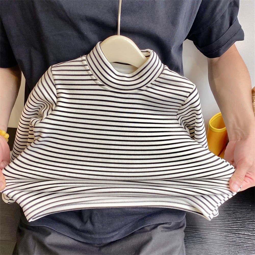 TE513- Áo giữ nhiệt cổ 5 phân cho bé trai bé gái chất bozip lông mềm mại, ấm áp size 8-17kg