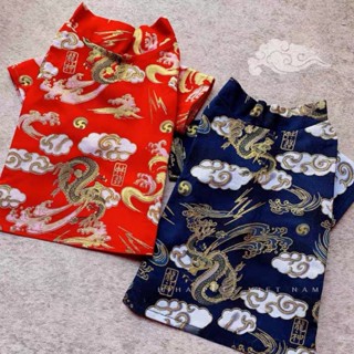 Áo Dài Tết Cho Chó Mèo Quần Áo Thú Cưng Mặc Tết Giá Rẻ Năm Mới Truyền Thống 2025 TTG1