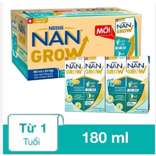 DATE XA-Lốc 4 hộp sữa pha sẵn Nestlé Nan Grow 110ml , 180ml(từ 1 tuổi)