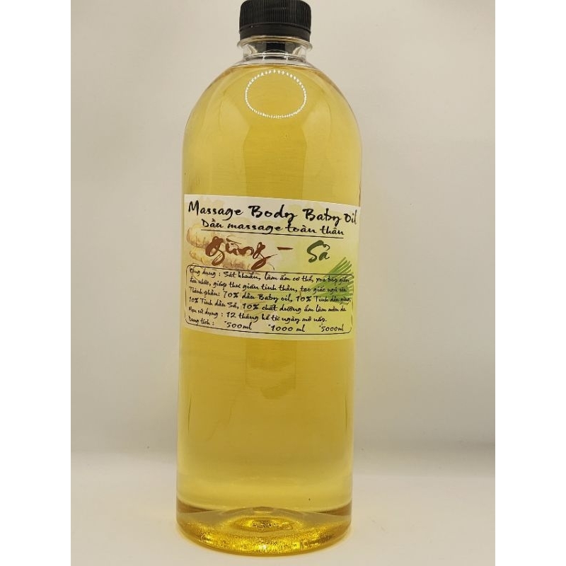 Dầu massage body baby oil trắng hương sả gừng