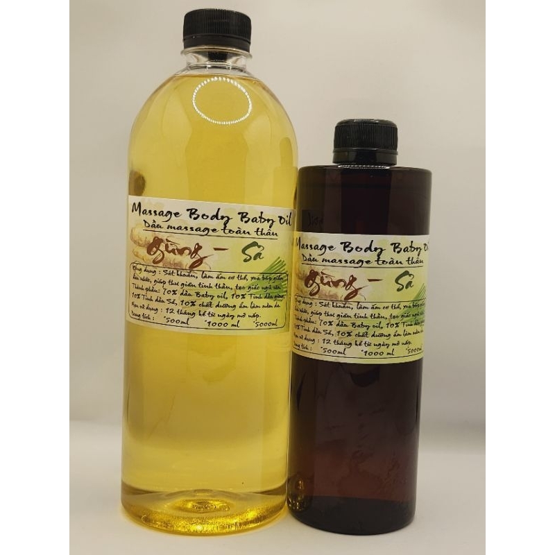 Dầu massage body baby oil trắng hương sả gừng