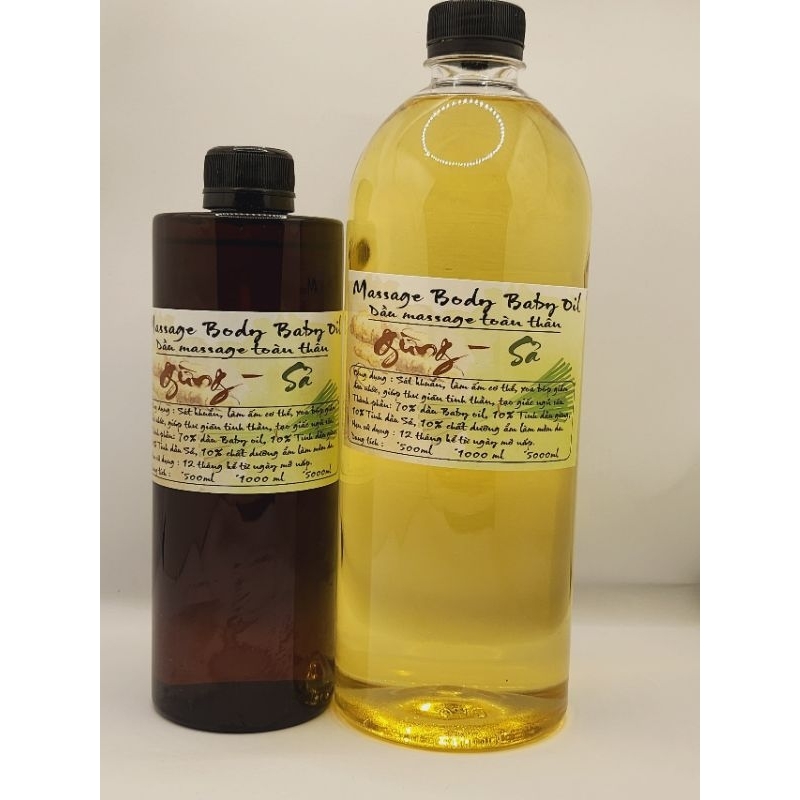 Dầu massage body baby oil trắng hương sả gừng