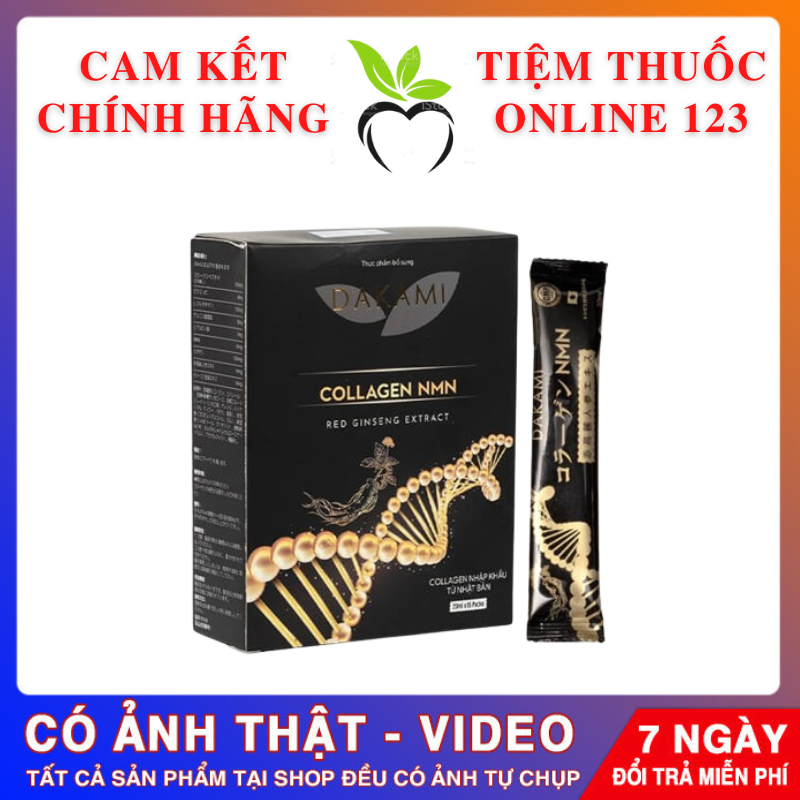 Nước Uống Collagen Dakami NMN 3000mg [ CHỤP THẬT - CHÍNH HÃNG ] Tăng Cường Sức Khỏe Dưỡng Trắng Da, Mờ Nám, Giảm Thâm