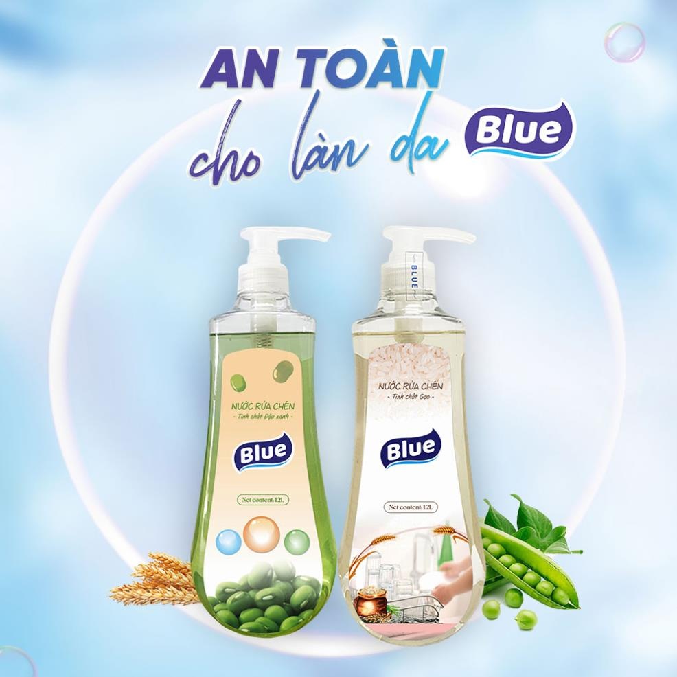 Combo 2 chai nước Rửa chén bát chai 1.2L Blue Hàn Quốc - Hương thơm ngát thân thiện với làn da