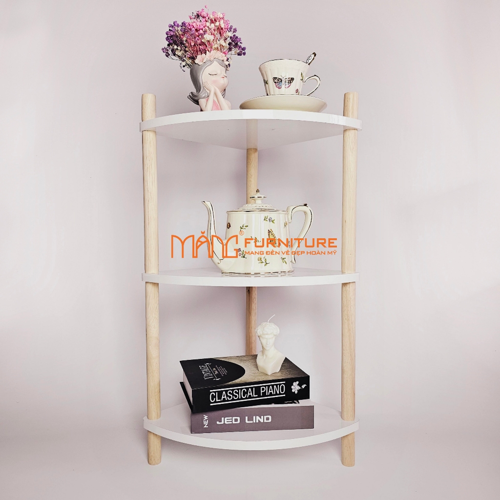 Kệ gỗ decor hình vuông, tam giác 2,3,4,5 tầng, đa năng phong cách hàn quốc, lắp ráp đơn giản, tiện dụng