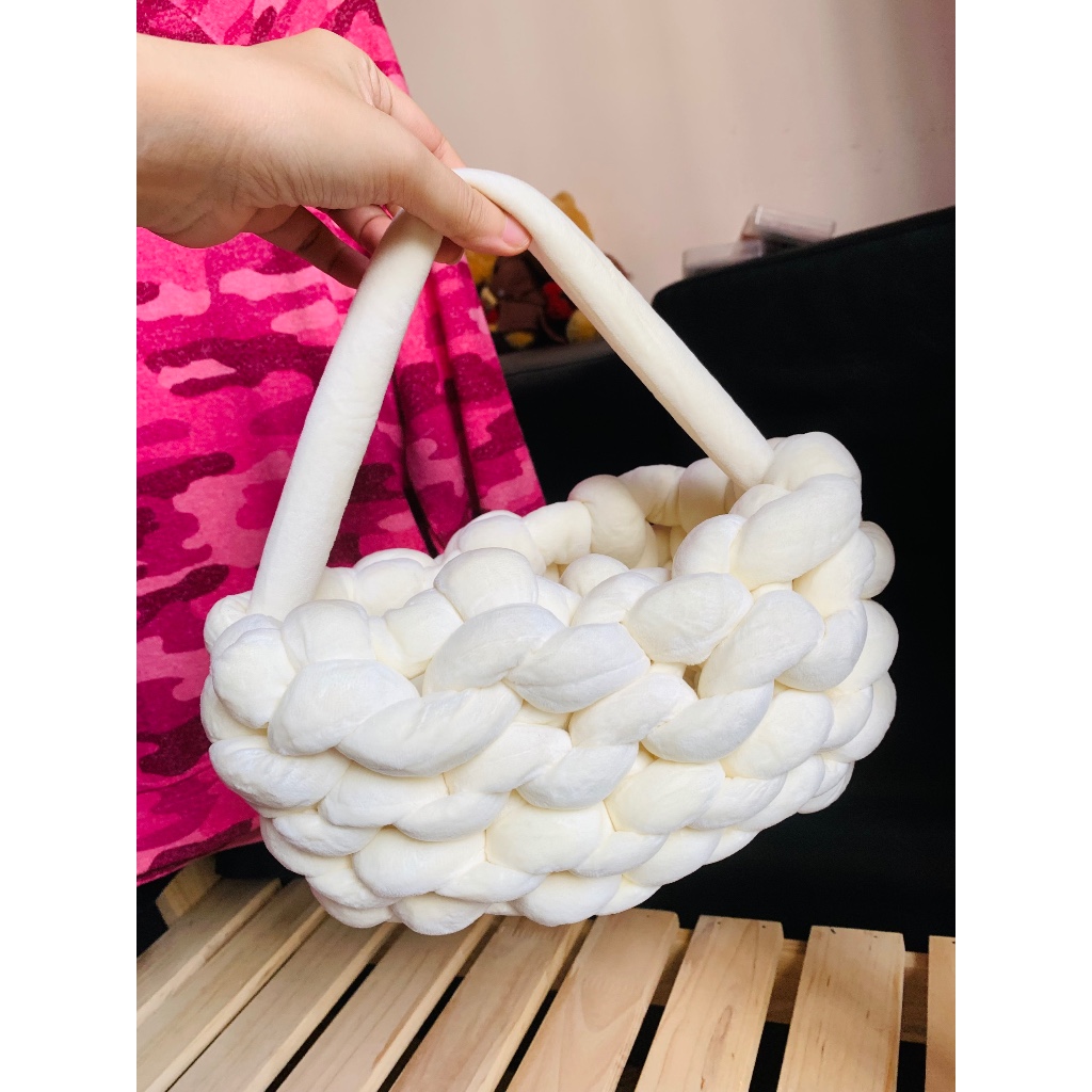 Túi sợi to kiểu đan len NoBrand