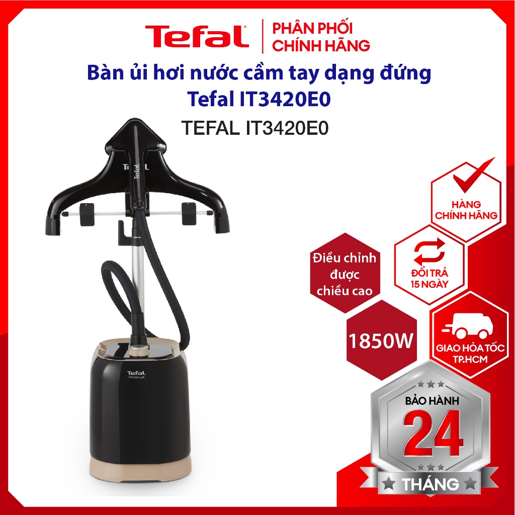 Bàn ủi hơi nước cầm tay dạng đứng Tefal IT3420E0 - Hàng chính hãng, bảo hành 24 tháng