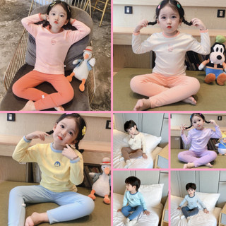 Bộ thu đông cotton trơn màu in ngực cho bé trai bé gái MD757 - TOPZKIDS