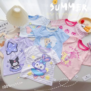 Áo hè thun cotton họa tiết hoạt hình dễ thương cho bé gái A1165 - TOPZKIDS