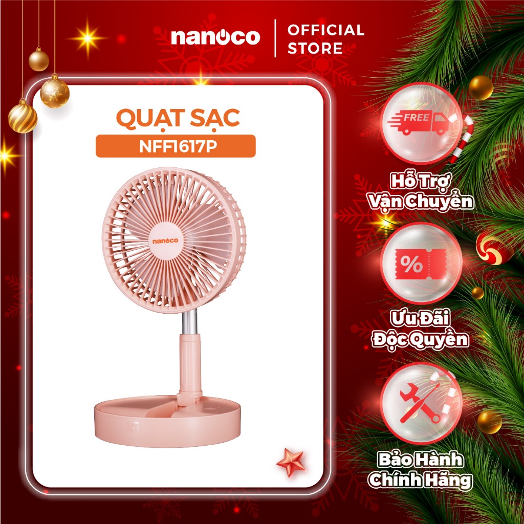 Quạt sạc gấp gọn tiện lợi Nanoco model NFF1617