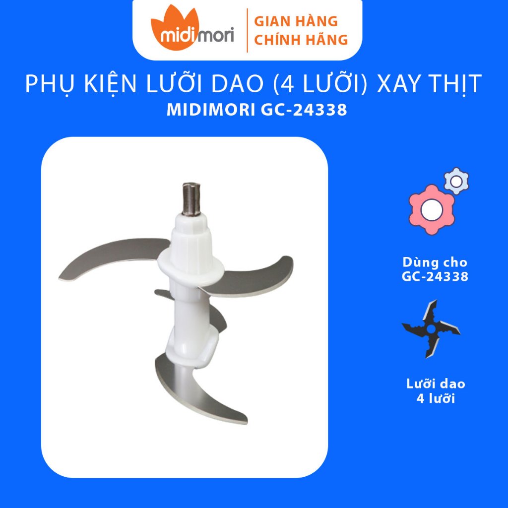 Phụ Kiện Lưỡi Dao Xay Thịt Dùng Cho Máy Xay Thịt Inox Midimori GC-24338 (500W) - Hàng chính hãng