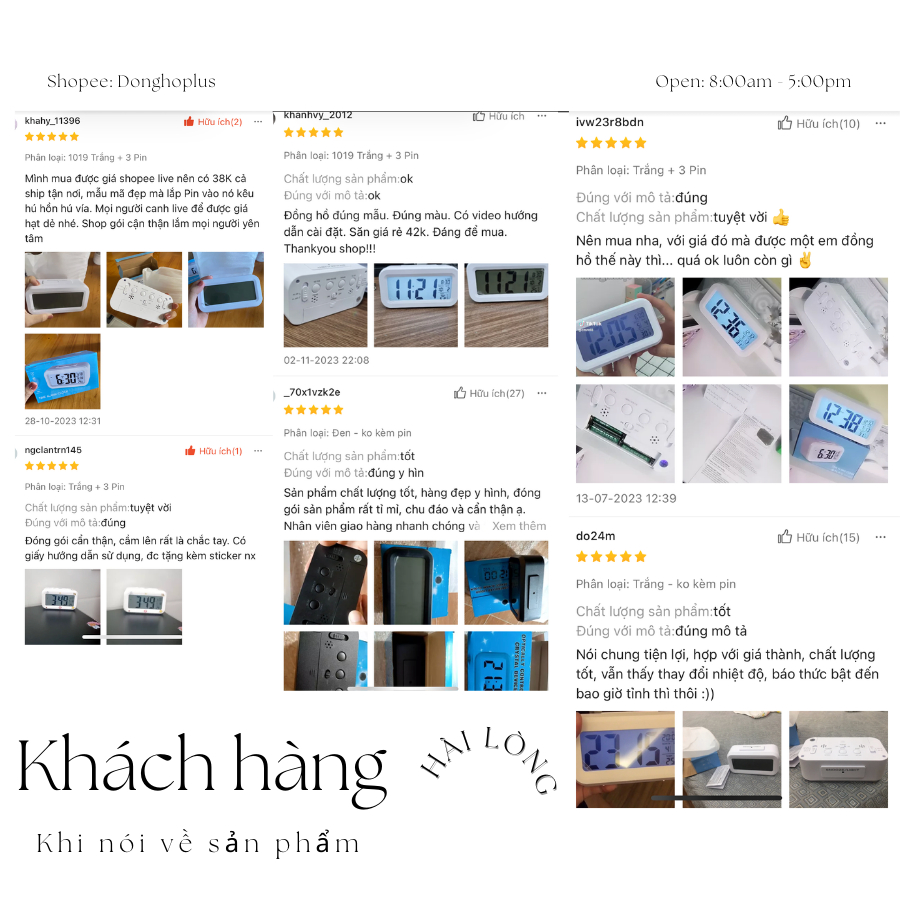 Đồng Hồ Báo Thức Để Bàn Đèn LED Điện Tử Decor Bàn Học Cute Hiển Thị Thời Gian, Ngày Tháng, Nhiệt Độ, Hẹn Giờ C1019