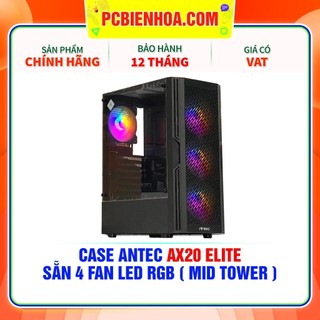 Case máy tính antec ax20 elite - sẵn 4 fan led rgb - fullbox mới 100%