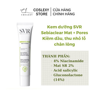 Kem dưỡng dành cho da dầu mụn SVR Mat + pores 40ml