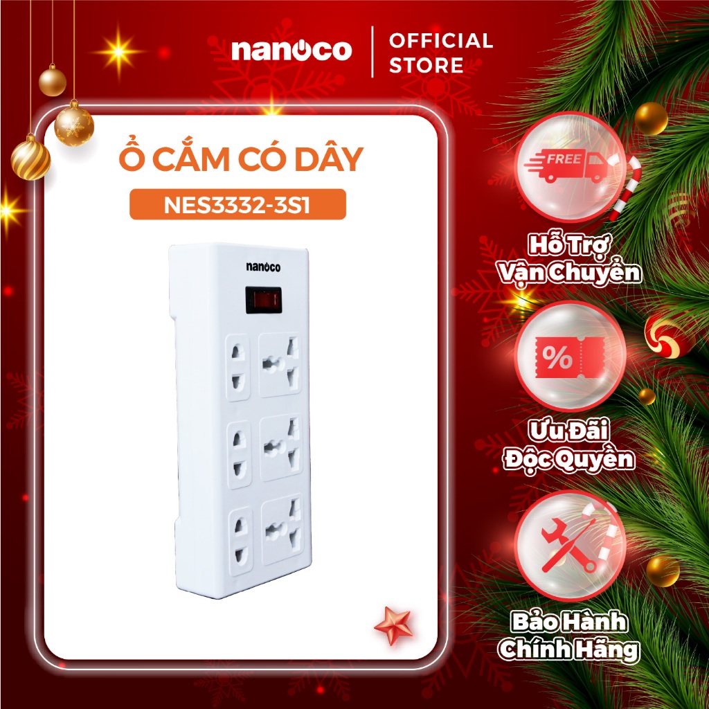 Ổ cắm có dây Nanoco model NES3332-3S1