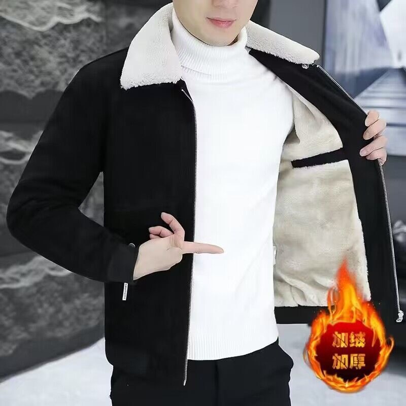 Áo khoác da lộn hàng quảng châu cao cấp, áo da nam 2 túi cực chất mẫu mới nhất 2024 .