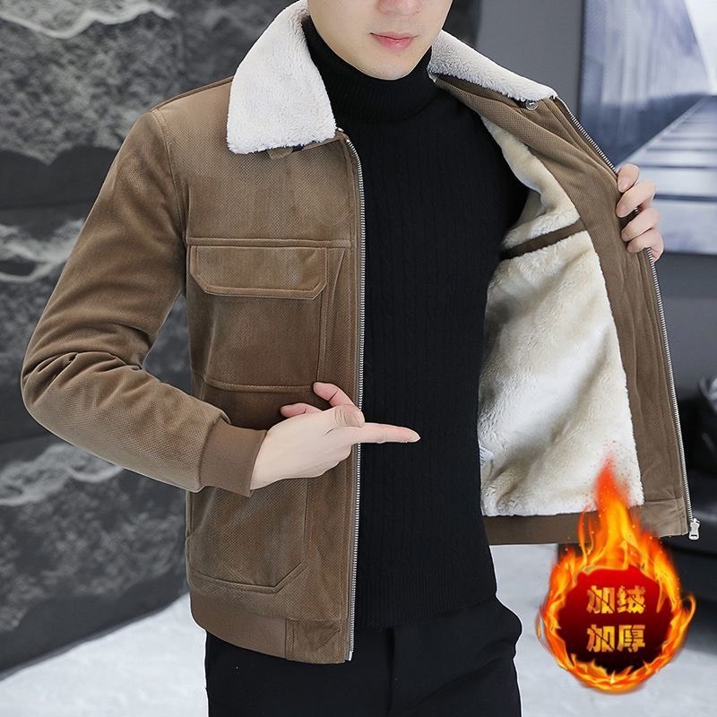 Áo khoác da lộn hàng quảng châu cao cấp, áo da nam 2 túi cực chất mẫu mới nhất 2024 .