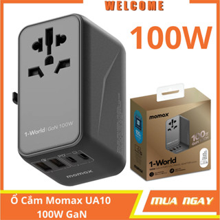 Ổ cắm du lịch Momax UA10 1-World 100W GaN 4 Ports + AC 100-250V 2500W sạc nhanh,Phù hợp tất cả ổ cắm