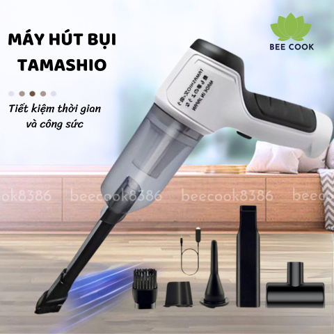Máy Hút Bụi Cầm Tay Không Dây Nhật Bản TAMASHIO 6 Đầu Hút, Máy Hút Bụi Ô Tô, Giường Nệm, Lông Chó Mèo Bảo Hành 12 Tháng
