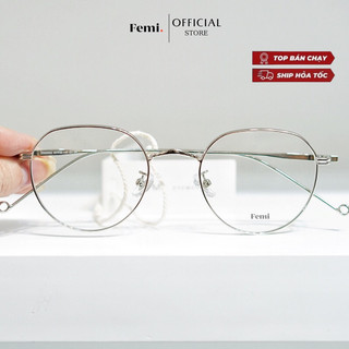 Gọng kính tròn Femi Mila tròng chống ánh sáng xanh