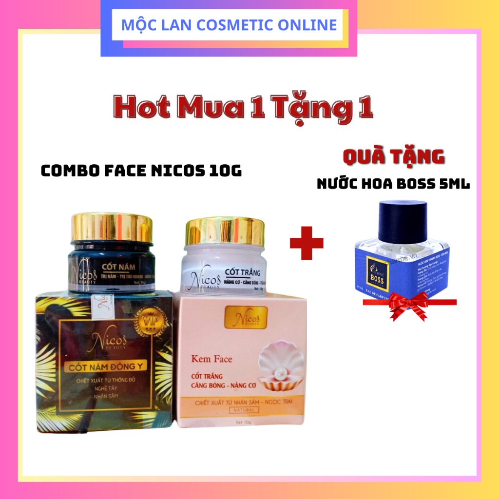 Combo 2 hộp Kem Face Cốt nám và Kem Cốt trắng 10g nâng cơ ngày và đêm + Tặng nước hoa