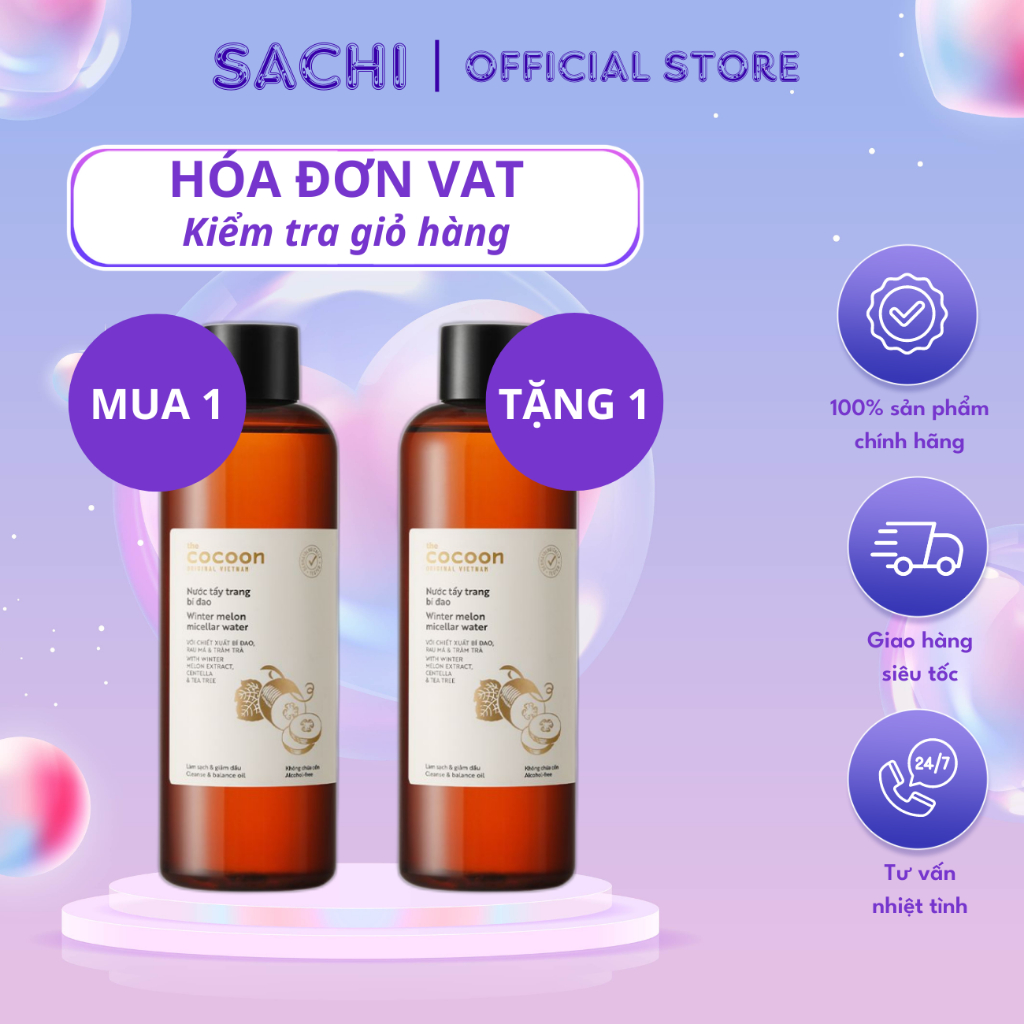 Nước Tẩy Trang Cocoon Winter Melon Bí Đao Làm Sạch Da Và Giảm Dầu 500ml