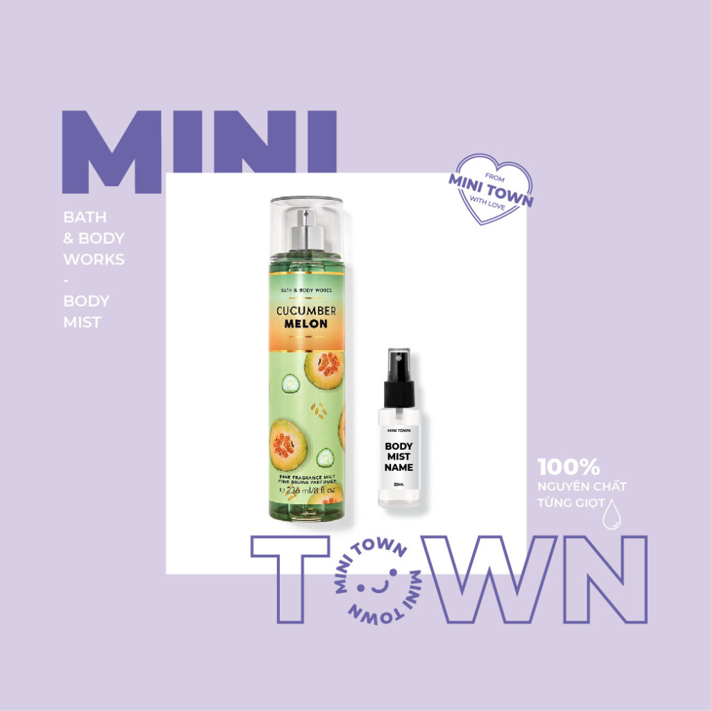 CUCUMBER MELON - Xịt Thơm Lưu Hương Toàn Thân Bath & Body Works Fine Fragrance Mist