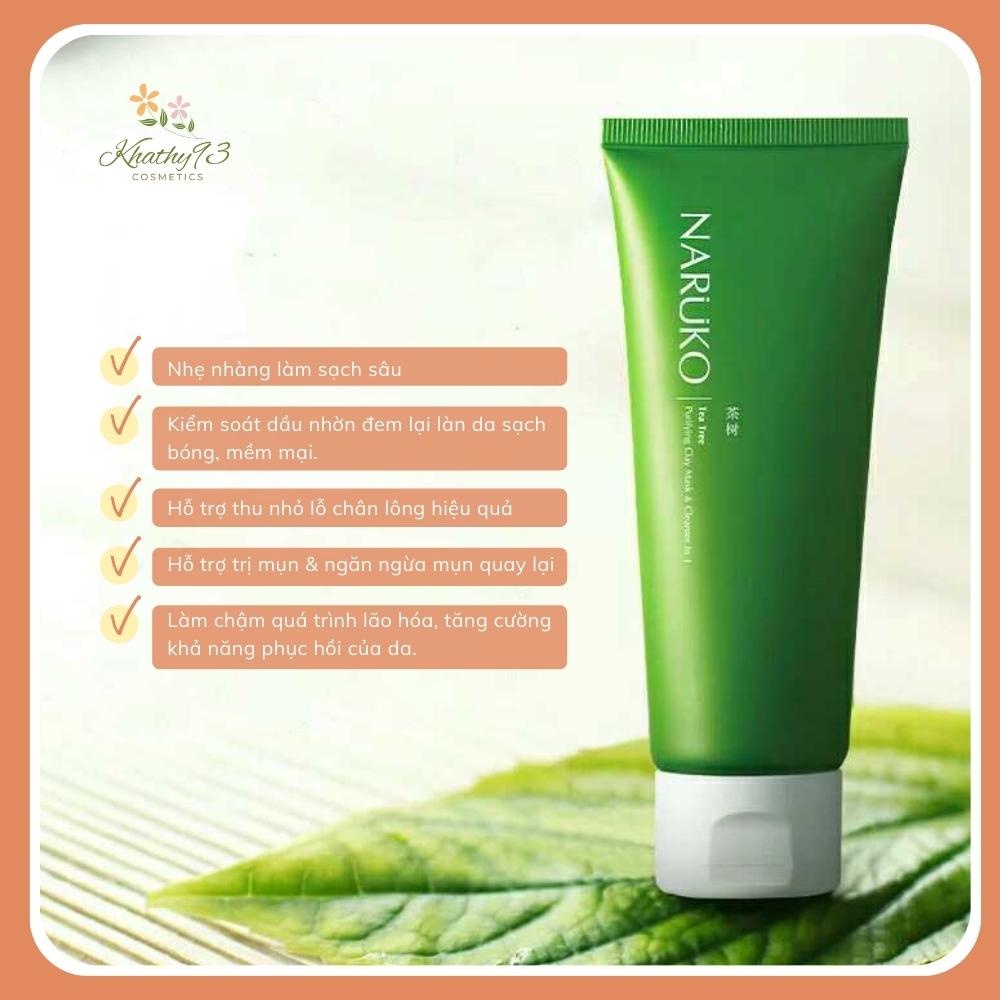 Sữa Rửa Mặt Đất Sét Tràm Trà Naruko Bản Nội Địa Đài Loan 120g