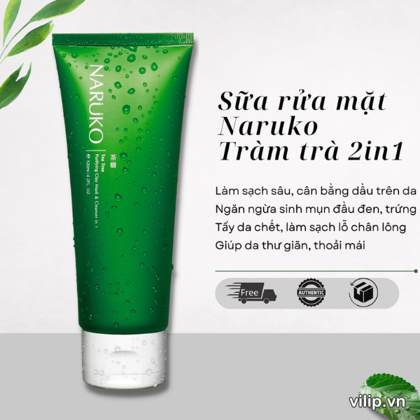 Sữa Rửa Mặt Đất Sét Tràm Trà Naruko Bản Nội Địa Đài Loan 120g