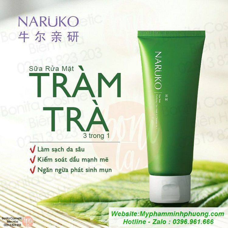 Sữa Rửa Mặt Đất Sét Tràm Trà Naruko Bản Nội Địa Đài Loan 120g