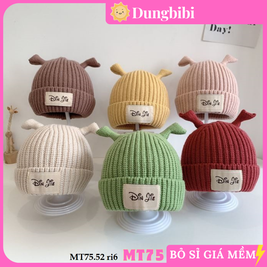 MT75 Mũ len tròn /Nón len ấm áp dễ thương dành cho các bé S3-24m