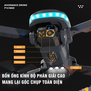 Flycam máy bay điều khiển từ xa Flycam mini P14 dung lượng pin 1800 mAh, camera kép góc rộng 120 độ bảo hành 12 tháng