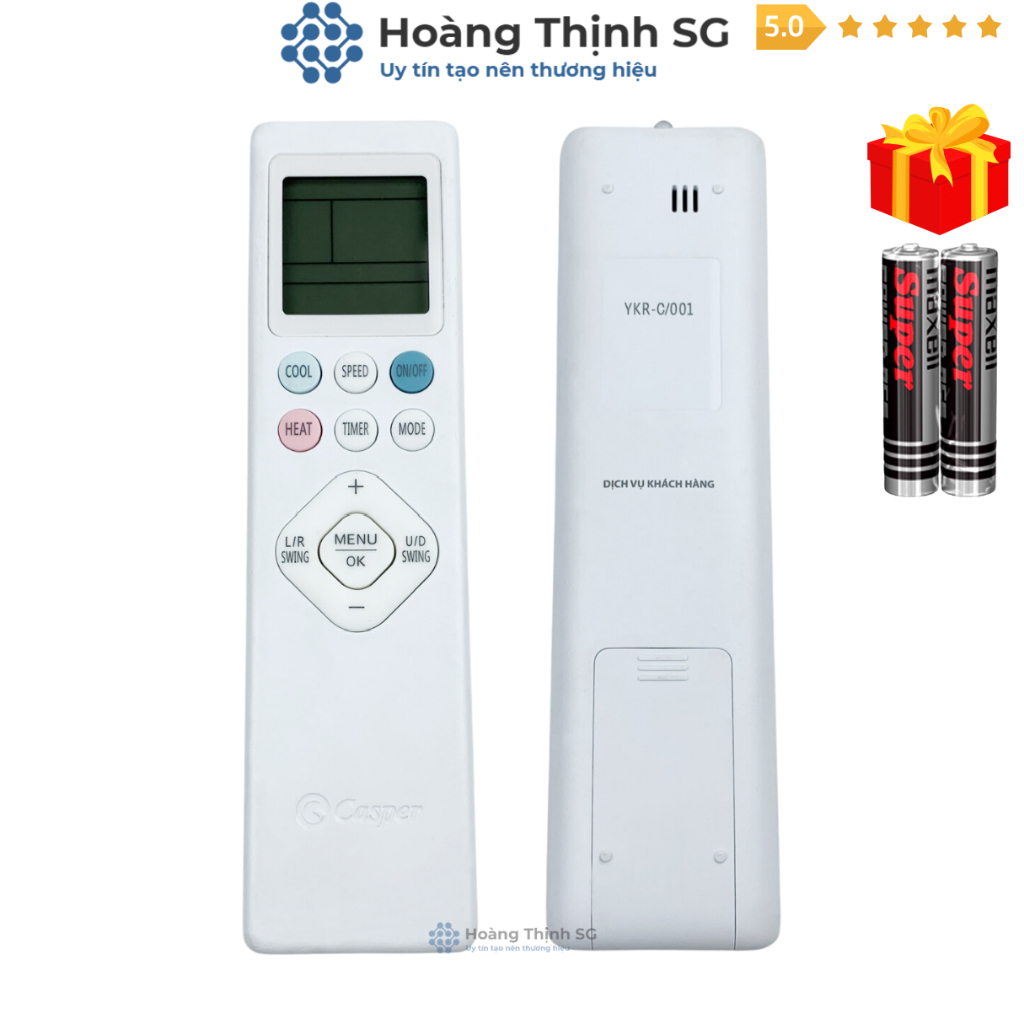 Điều khiển điều hòa CASPER Zin Mã 01, remote máy lạnh CASPER - Tặng kèm pin - Hoàng Thịnh SG