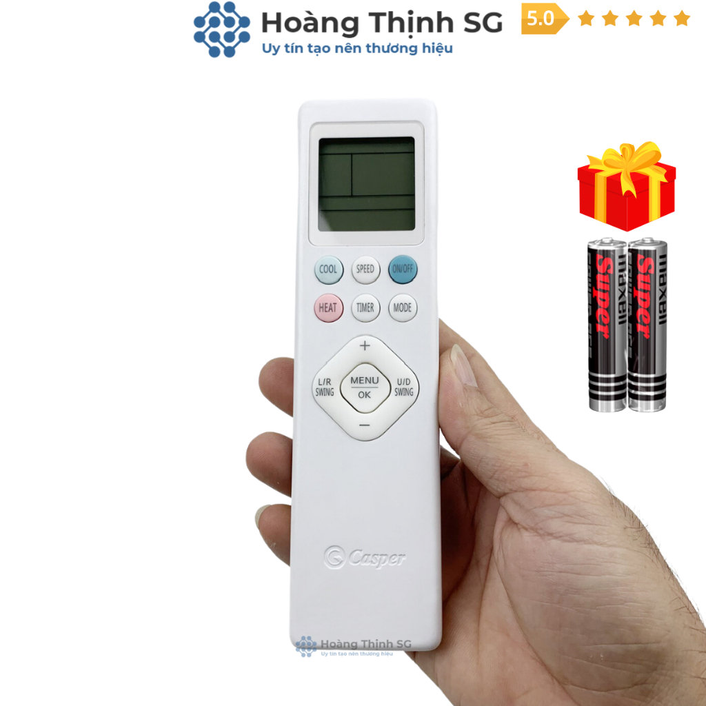 Điều khiển điều hòa CASPER Zin Mã 01, remote máy lạnh CASPER - Tặng kèm pin - Hoàng Thịnh SG