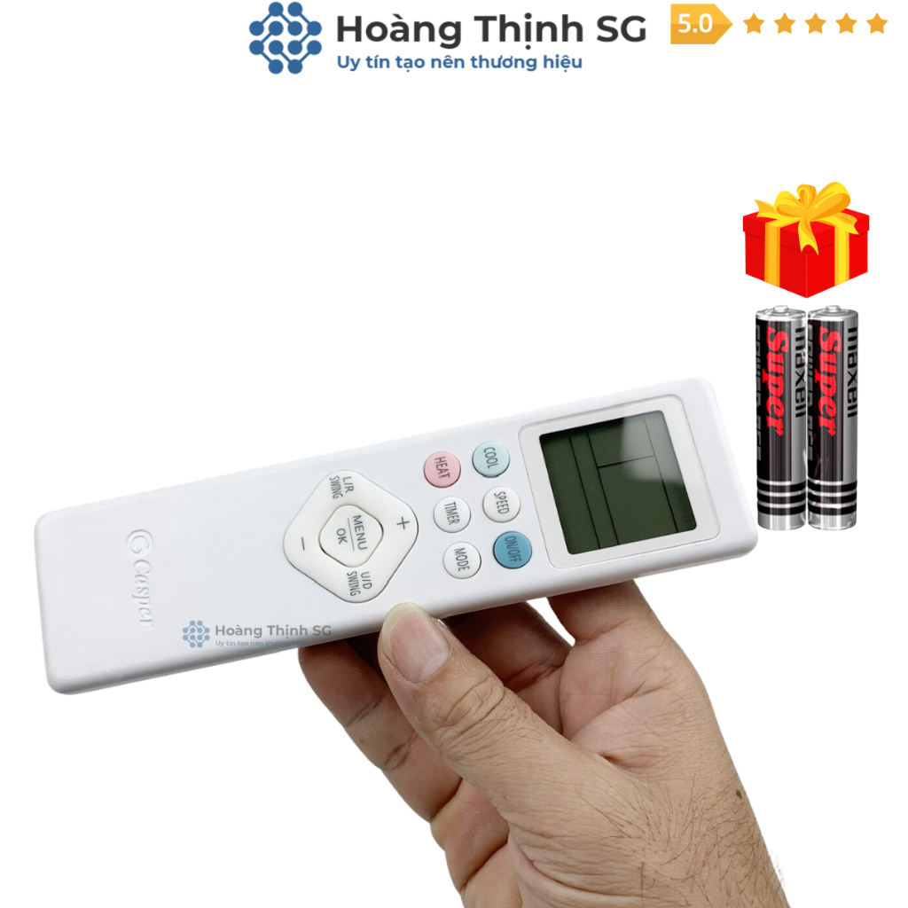 Điều khiển điều hòa CASPER Zin Mã 01, remote máy lạnh CASPER - Tặng kèm pin - Hoàng Thịnh SG