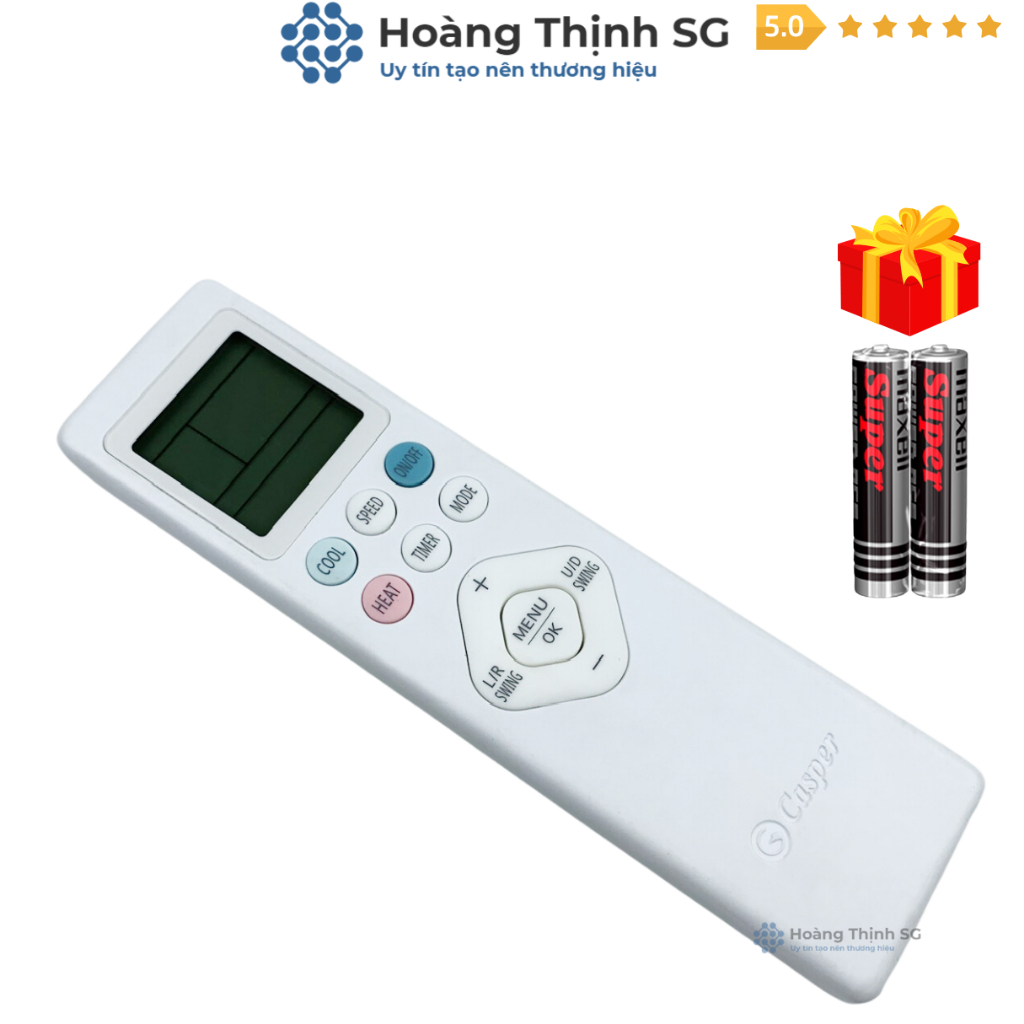 Điều khiển điều hòa CASPER Zin Mã 01, remote máy lạnh CASPER - Tặng kèm pin - Hoàng Thịnh SG